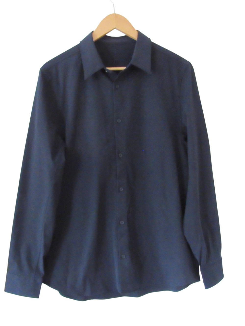 Lululemon Mens New Venture Long Sleeve Button Down Shirt Large? Office Navy Blue
